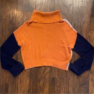 Splendid color block turtleneck sweater #54